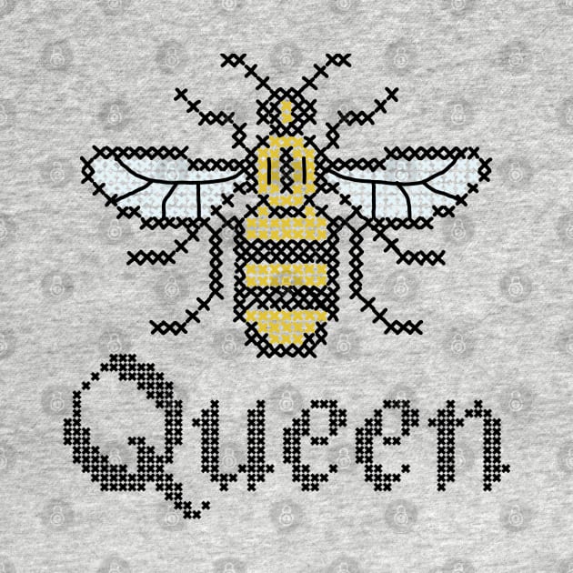 Queen Bee Cross Stitch by Slightly Unhinged